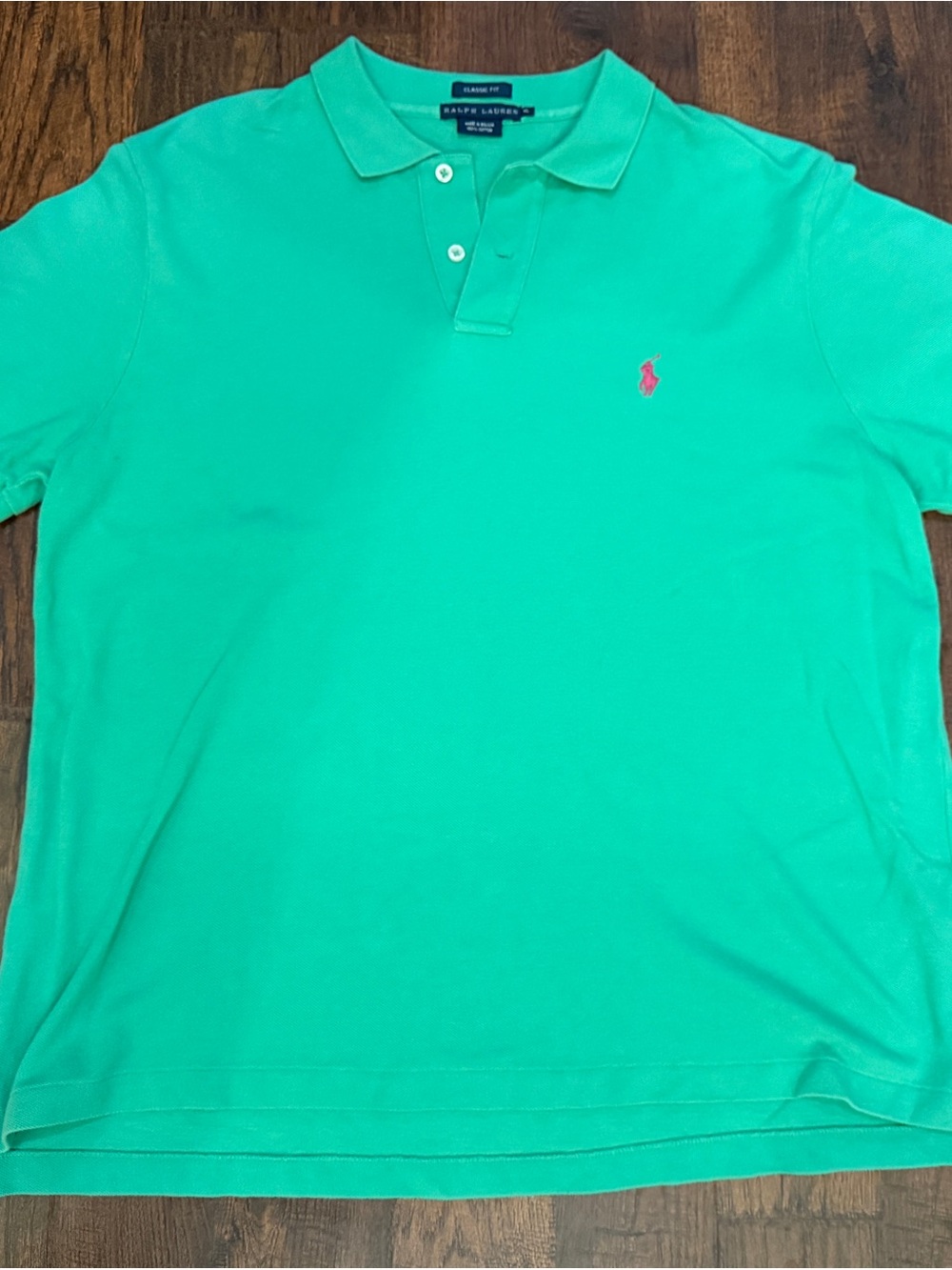 Polo Ralph Lauren Classic Fit Polo Shirt Men’s XL Green Pink Pony Cotton